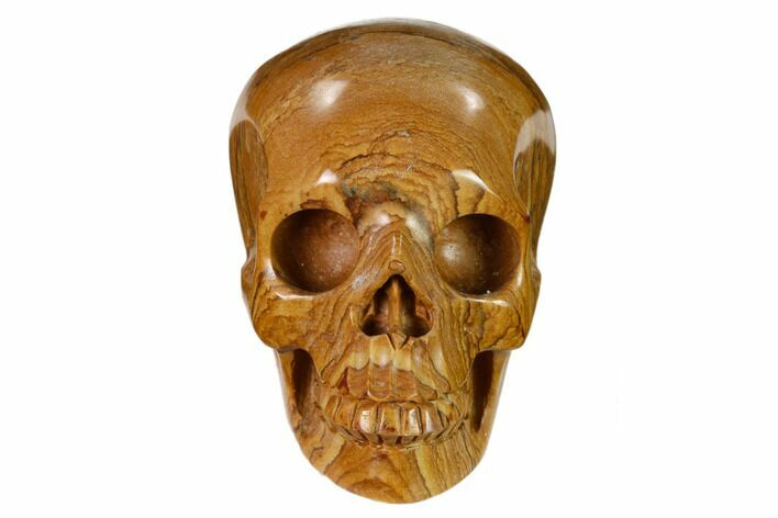 Realistic, Polished Picture Jasper Skull #151150